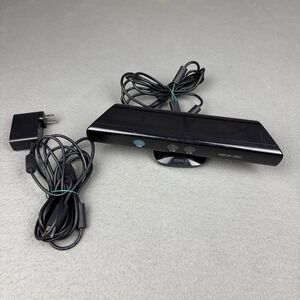 Microsoft Xbox 360 Kinect Black 1414 With Power Adapter Supply TESTED